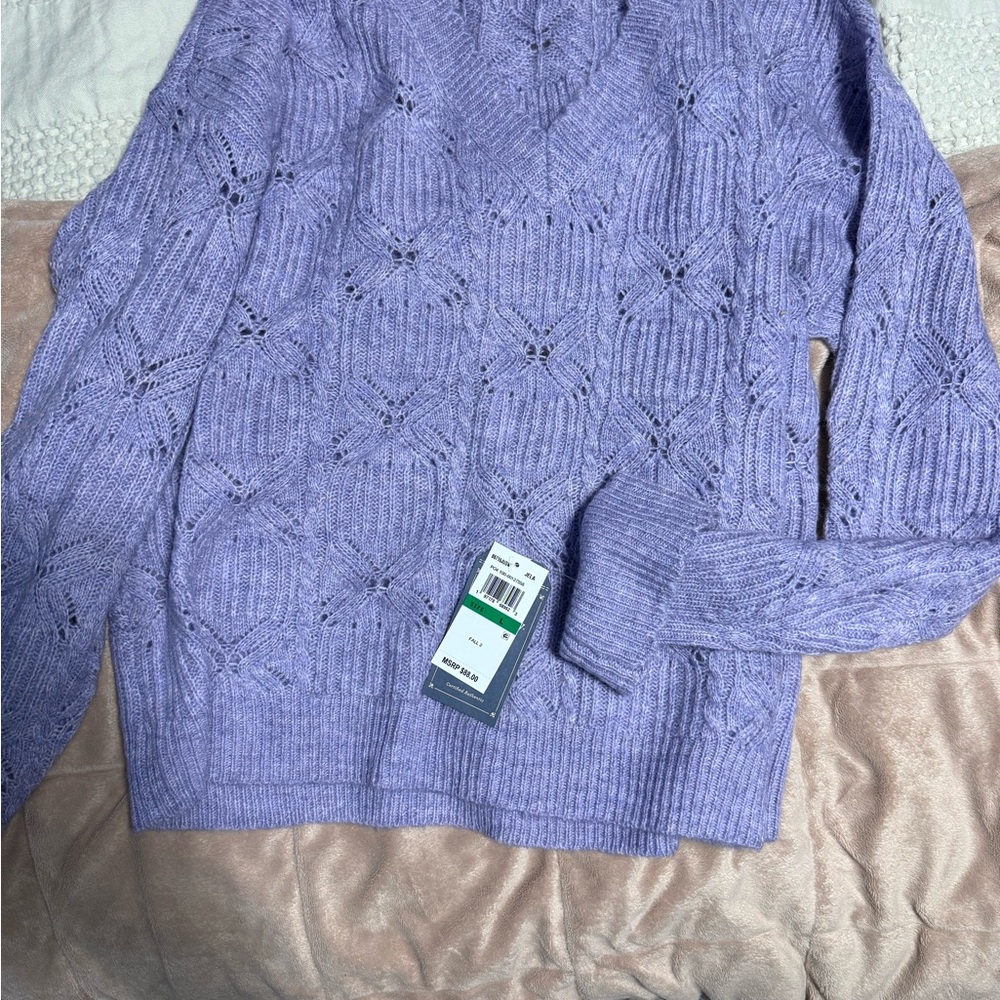Democracy Lavender V-Neck Women's Sweater